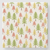 カラフル素朴シンプル林美術パターン ストーンコースター (正面)