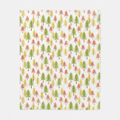 カラフル素朴シンプル林美術パターン フリースブランケット (正面)