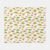 カラフル素朴シンプル林美術パターン フリースブランケット (正面(横))