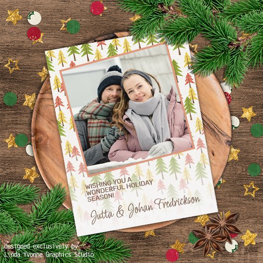 カラフル素朴シンプル林美術パターン ポストカード