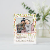 カラフル素朴シンプル林美術パターン ポストカード (スタンド正面)