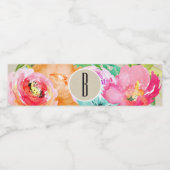 カラフル素朴モダンフローラ ペットボトルラベル (シングルラベル)