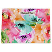 カラフル素朴モダンフローラ ラージペーパーバッグ (正面)