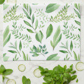 カラフル素朴ユーカリ水の色葉の キッチンタオル (折り畳み)