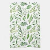 カラフル素朴ユーカリ水の色葉の キッチンタオル (縦)