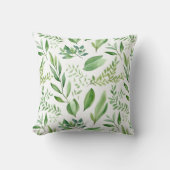 カラフル素朴ユーカリ水の色葉の クッション (正面)