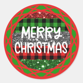 カラフル素朴レトログリッター ラウンドシール