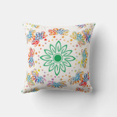 カラフル素朴ヴィンテージマンダラ装飾用クッション クッション (裏面)