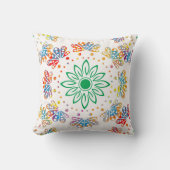 カラフル素朴ヴィンテージマンダラ装飾用クッション クッション (正面)