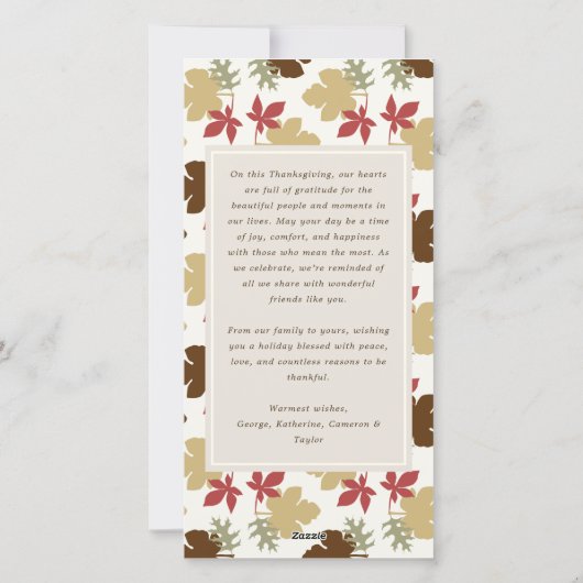 カラフル素朴感謝祭離れリース3写真 シーズンカード (裏面)