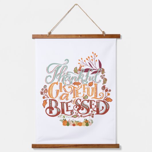 カラフル素朴感謝賛美 吊り下げ型タペストリー (正面)