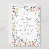 カラフル素朴植物野モダン花 セーブザデート (正面)