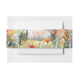 カラフル素朴秋の結婚式招待状用帯 招待状ベリーバンド