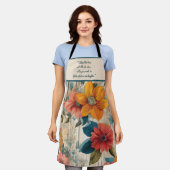 カラフル素朴花 エプロン (着用した状態)