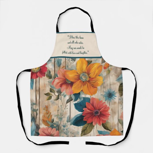 カラフル素朴花 エプロン (正面)