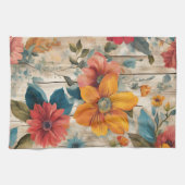 カラフル素朴花 キッチンタオル (横)