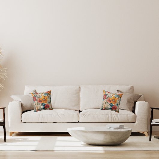 カラフル素朴花 クッション