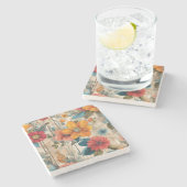 カラフル素朴花 ストーンコースター (横)