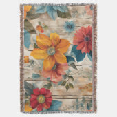 カラフル素朴花 スローブランケット (正面縦)