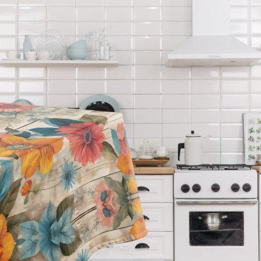 カラフル素朴花 テーブルクロス