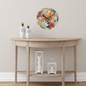カラフル素朴花 ラウンド壁時計