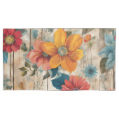 カラフル素朴花 枕カバー (正面)