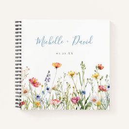 カラフル素朴Wildflower結婚's Guest Book ノートブック
