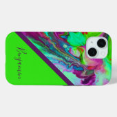 カラフル紫色のネオングリーンのシッククール大理石 Case-Mate iPhoneケース (裏面 (横))