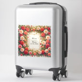 カラフル結婚フローラリース シール (スーツケース)
