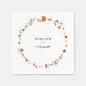 カラフル結婚フローラ スタンダードカクテルナプキン (正面)