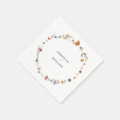 カラフル結婚フローラ スタンダードカクテルナプキン (角)