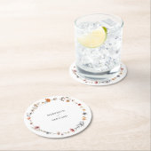 カラフル結婚フローラ ラウンドペーパーコースター (インサイチュ)