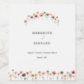 カラフル結婚フローラ ワインラベル (シングルラベル)