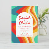 カラフル結婚レトロ 招待状 (スタンド正面)