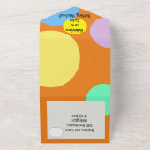 カラフル結婚式招待状boho bubblesおもしろい オールインワン招待状 (外側)