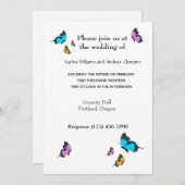 カラフル結婚蝶招待状 招待状 (正面/裏面)