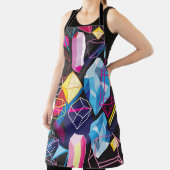 カラフル結晶、暗い抽象芸術背景 エプロン (インサイチュ)