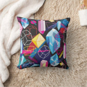 カラフル結晶、暗い抽象芸術背景 クッション (ブランケット)