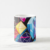 カラフル結晶、暗い抽象芸術背景 コーヒーマグカップ (中央)