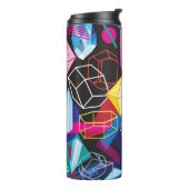 カラフル結晶、暗い抽象芸術背景 タンブラー (回転左)