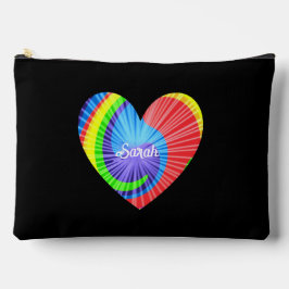 カラフル絞り染めハート装飾用クッション アクセサリーポーチ