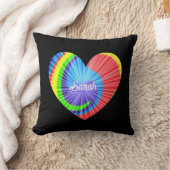 カラフル絞り染めハート装飾用クッション クッション (ブランケット)