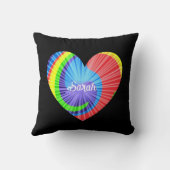 カラフル絞り染めハート装飾用クッション クッション (裏面)