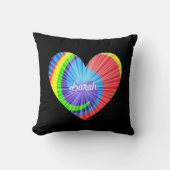 カラフル絞り染めハート装飾用クッション クッション (正面)