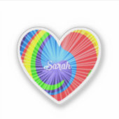 カラフル絞り染めハート装飾用クッション シール (正面)