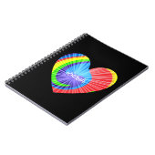 カラフル絞り染めハート ノートブック (左側)