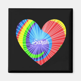 カラフル絞り染めハート マグネット