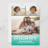 カラフル絞り染めブルーグリーン – 3フォトコラージュ シーズンカード (正面)