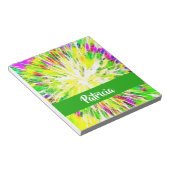 カラフル絞り染め名前をカスタムするパターン ノートパッド (アングル)