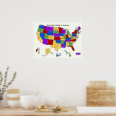 カラフル統一された州図学校ポスター ポスター (キッチン)